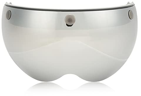 SUNGOOYUE Motorradhelm-Objektiv, Winddicht, Sanddicht, Standard-3-Druckknopf-Motorradhelm-Visier mit Verstellbarer Schnalle(Silber)