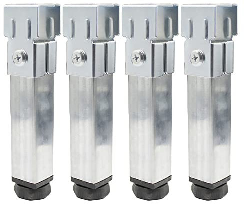 Lot de 4 Pieds de Lit Reglable,, Pieds pour Sommier à Lattes Pieds de Meuble Jambe pour Sommier a Lattes Pieds de Support De Lit,Hauteur Réglable 0-10mm,pour Cadre De Lit avec Vis(Size:50cm(19.6in))