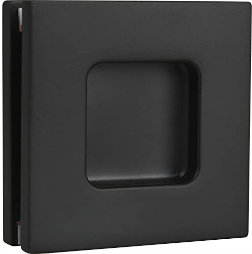 Schiebetürmuschelpaar 6405 für Glas, eckig, Glasstärke 8-10 mm, schwarz