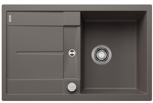 BLANCO METRA 45 S | Granitspüle aus SILGRANIT vulkangrau | Einbauart: Einbau von Oben | reversibel | für 45 cm breite Unterschränke | Großes Becken | Reinigungsfreundliche Öberfläche