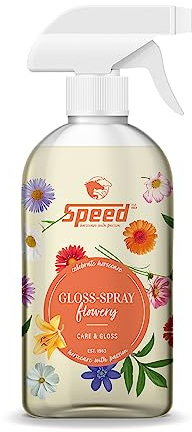 Speed Gloss-Spray Flowery, Schweif- und Mähnenspray für Pferde mit zartem Blütenduft, ultraleichte Kämmbarkeit, Perlglanzeffekt, minimiert Haarbruch (0,5 l)