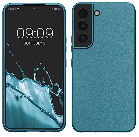 kwmobile Housse Compatible avec Samsung Galaxy S22 Coque - Housse de téléphone Protection Souple en TPU - Bleu métal