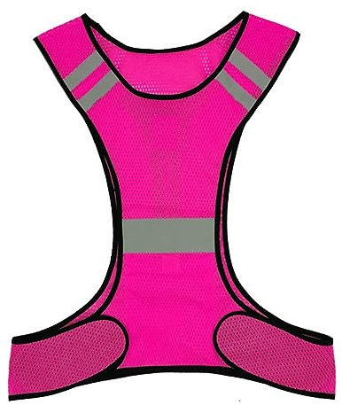 Linghe Sicherheitsweste Reflektierende Hohe Sichtbarkeit Bauarbeitsweste Für Männer Und Frauen (Rose)