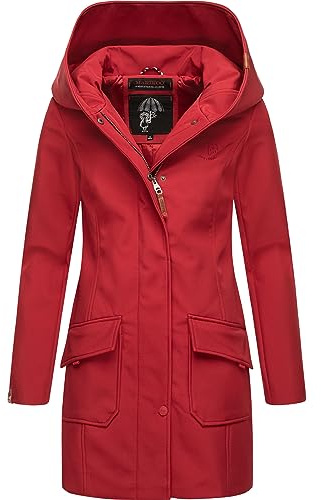 MARIKOO Damen Softshell-Übergangsmantel Mayleen mit großer Kapuze