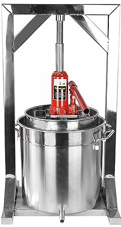 JTBDWOSK Fruchtpresse Weinpresse Edelstahl 12 L - Obstpresse Beerenpresse Gemüsepresse Saftpresse Lebensmittelpresse Apfelpresse,12l