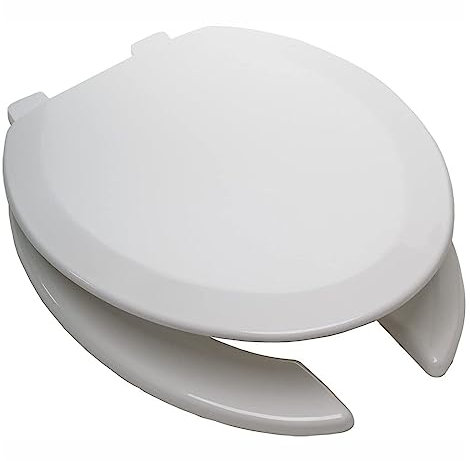 Elongated Open Front Toilet Seat with Soft Close,And Never Loosen The Non-Slip Seat, No Slam Toilet Seat, Fit Standard Plastic Elongated Toilet,White