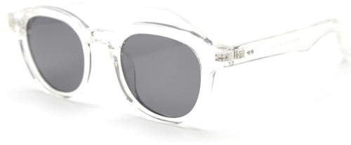 kachawoo Polarisierte Sonnenbrille Männer Frauen Quadratische Sonnenbrille Retro Brillen TR90 Rahmen Brillen (clear with grey)
