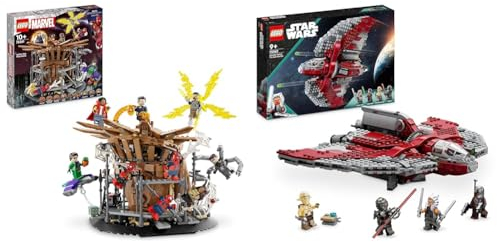 LEGO 76261 Marvel Spider-Mans großer Showdown, Spider-Man & 75362 Star Wars Ahsoka Tanos T-6 Jedi Shuttle Set