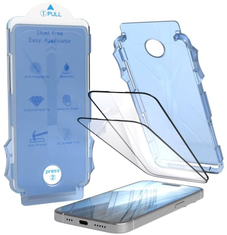 EAZY CASE - 2x Display Schutzglas kompatibel mit iPhone 15 Pro für iPhone 15 Pro Displayschutz Ultra Klar Schutz Glas Folie mit Installationshilfe Blasenfrei Transparent