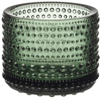 Iittala Windlicht Kastehelmi aus Glas, in der Farbe Tannengrün, Größe: Abmessungen: 7,6x7,6x6,4 cm, 1070557