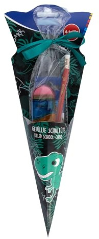 Schultüte 4-teilig gefüllt/Länge: 35cm / Dino