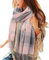 Tuopuda Damen Schal Kariert Pashmina XXL Stolen übergroßer Herbstschal Winterschal Karo Tartan Schultertuch Plaid Deckenschal Modeschal Weicher Warmer Oversized Fransen, Rosa + Grau, Einheitsgröße