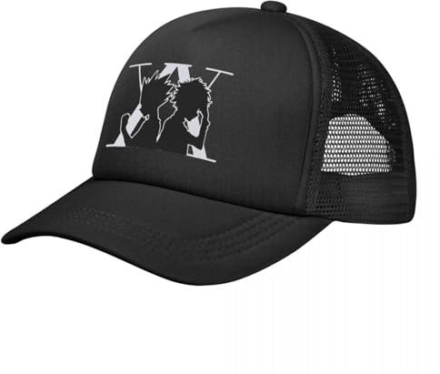 HEBUOUI Baseballmütze Unisex Reine Baumwolle Sommer HxH Gon & Killua Mesh Baseballkappe Erwachsene Mode Sonnenhüte Verstellbare Snapback Caps Sommer Trucker Cap Outdoor Geschenk