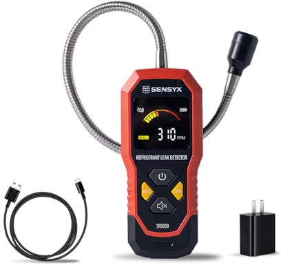 SENSYX Détecteur de fuite de réfrigérant HVAC rechargeable, renifleur halogène, détection de climatisation, détecteur de gaz automobile (SFD200)