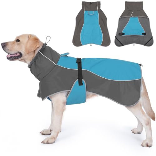 HezzLuv Wasserdicht Hundejacke, Reflektierend Winddicht Hundemantel, Warme Wintermantel mit Weichem Fleecefutter für Kleine bis Große Hunde Haustier Outdoor Camping und Wandern bei Kaltes Wetter