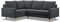 Mebligo - Ecksofa mit Schlaffunktion und Bettkasten Blank, Eckcouch mit Ottomane Links, Sofa L Form 223 x 172 x 88 cm, Couch Wohnzimmer, Ecke Sofa Wohnlandschaft, Schlafsofa - Dunkelgrau