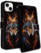 HopMore Handyhülle für iPhone 13 / iPhone 14 Hülle, Premium PU Leder Klappbar Klapphülle Kartenfach Schutzhülle, Stoßfeste Case Tasche mit Motiv Handytasche für iPhone 13 / iPhone 14, Wolf B