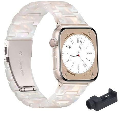 Leicht Harz Armband Kompatibel mit Apple Watch Armband 38mm 、40mm、41mm,Hier sind 38、40、41mm passend für iWatch Ultra/Ultra 2, SE Serie 10 9 8 7 6 5 4 3 2 1, 42mm passend für Serie 10