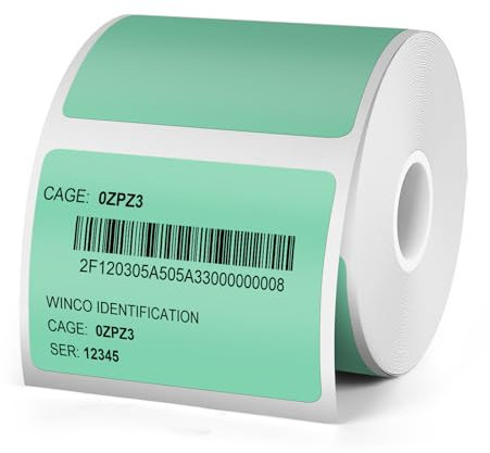 YIKIADA Grün Thermo Etiketten 30 × 40 MM Vinyl Selbstklebend Rechteckig Wasserdicht Aufkleber Kompatibel mit M110/M220 300 Stück