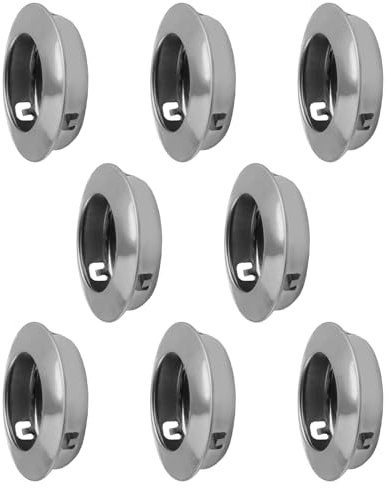 MOROBOR 8 Pack Round Sliding Closet Door Handles, Flush Pull Door Handle Stainless Steel Sliding Barn Door Pulls Recessed Kitchen Cabinet Handles Invisible Door Handle (Silver)