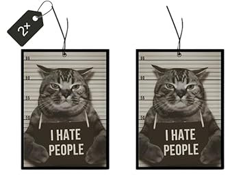 2 × Duftbaum mit Katzen Motiv, Auto Lufterfrischer, Duftanhänger Auto, Lustiger Duftbaum, Katze Duftbaum, Duftspender