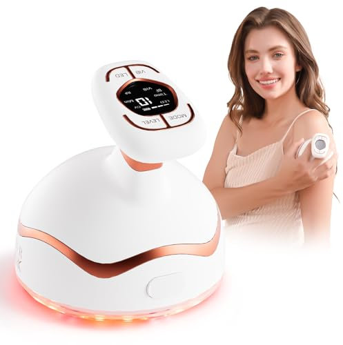 CARER BEAUTY 6-in-1 Kavitationsmaschine Cellulite Massagegerät mit Ultraschall RF EMS rotem blauem Licht Vibration für Anti Cellulite und Anti-Aging Hautstraffung für Körper