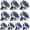 btfarm 10 Stück Solar Bodenleuchten Aussen, 8 LED Gartenbeleuchtung Solar Wasserdicht Boden Solarleuchten, Solarlampen für Außen Garten Rasen Auffahrt Gehweg Patio, Blau