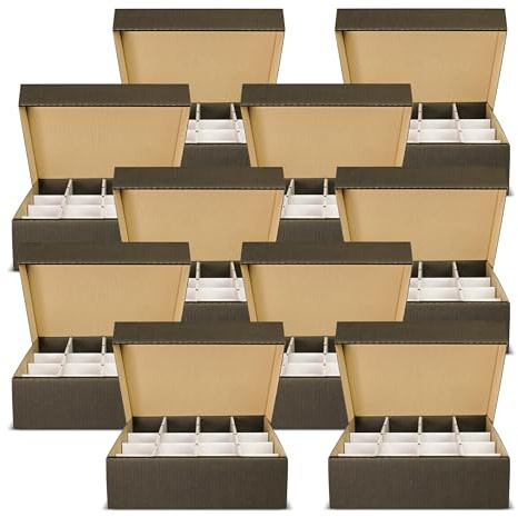 collectXP – 10x Sammelkarten Aufbewahrungsbox, Sammelkarten Kiste, Storage Box für je 4.000 Karten +16er Teilung – Große Deck Box für alle TCG Karten, Sammelkarten, Sportkarten, PKM, MTG, YGO (black)