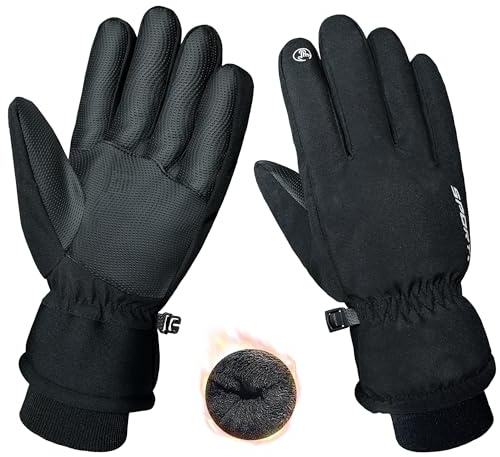ehsbuy Waterproof Winter Gloves for Men Thermal Touchscreen Cold Weather Thinsulate Warm Anti Slip Ski Gloves for Cycling Walking Hiking Outdoor Sports
