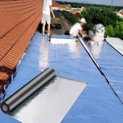 Selbstklebende Dachpappe für Gartenhäuser (1-10 m lang, 0,2 m, 0,5 m, 1 m breit), Bitumenschindeln-Reparaturband, Dachschutzunterlage in Rolle, Dachklebeband, wasserdichte Dacheind