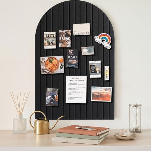 Große runde Filz Pinnwand 60x40cm Schwarz filzwand selbstklebend | korkwand aus Filz,0,9cm dick,faltbare Fototafel mit selbstklebendem Klebeband,filz selbstklebend visionboard 60 pinnadeln