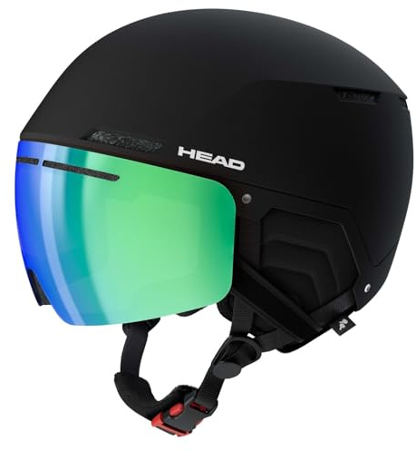 Skihelm Snowboardhelm Ski Snowboard Helm mit Visier - Head Cinema Photo - schwarz - Viesierhelm - mit optimiertem Belüftungssystem - Hartschalen Helm Skifahren Snowboarden