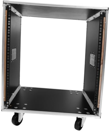 VICASKY 12u Mobiles Stereo Rack für Audioanlagen, Schwarz, 12 He | Indoor und Konferenzraum, Starke Tragfähigkeit, Große Kapazität, Einfache Klassische Optik