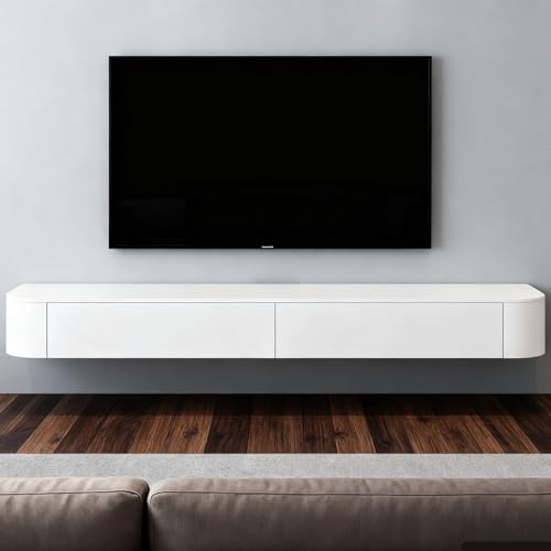 LLNWDNB TV-Schrank Hängende TV-Konsole Mit 2 Schubladen Klapptür für TV-Geräte Bis Zu 30~65 Elektrokamin Fernsehtisch Fernseherschank TV Board A,1.2m