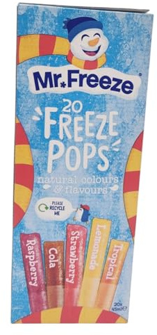 Freeze-at-Home Mixed Flavour Ice Pops, Fruity Frozen Treats with Natural Colours & Flavours, Vegan, Vegetarian & Gluten Free Freezer Pops (Pack of 1 (20 Freeze Pops))