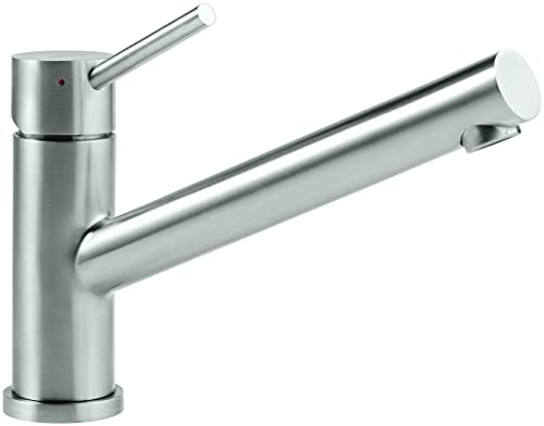 Villeroy & Boch Como Küchenarmatur, Niederdruck, Wasserhahn Küche mit Keramikkartusche und 360° Schwenkbereich, Spültischarmatur wassersparend, Auslauf Höhe 135mm, Edelstahl massiv