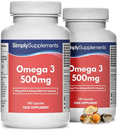 Omega 3 Capsules 500mg | Supports Heart, Brain & Eye Health | Small, Easy-to-Swallow Softgel Capsules | Sustainably Sourced & Molecularly Distilled Fish Oil | 360 Softgel Capsules | UK-Made
