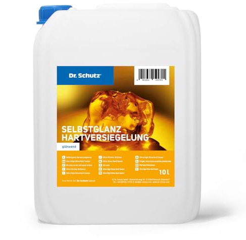 Dr. Schutz Selbstglanz Hartbeschichtung glänzend 10 L für elastische Bodenbeläge | Versiegelung für PVC, CV, Linoleum | Bodenversiegelung, Schutzversiegelung, Bodenbeschichtung | Vinylboden versiegeln