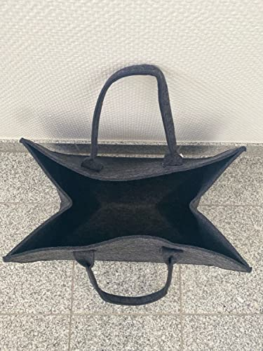 Kaminholztasche XXL anthrazit Zeitungstasche Filzkorb