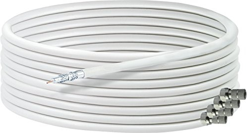 SCHWAIGER -719574- Cable coaxial 10m | Cable de antena HDTV | Cable de satélite 75 Ohm | Cable de TV | Apantallado 5 veces | Blindaje 135dB | Resistente a la humedad