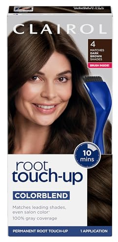 Clairol Root Touch-Up by Nice'n Easy Permanent Hair Dye, 4 Dark Brown Hair Color| 100% Gray Coverage | Easy Brush Application | Matches Professional Salon Shades | Pack of 1