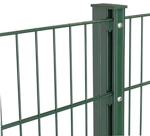 Doppelstabmattenzaun Höhe 1,83 m Pfosten mit Abdeckleiste 42,5m bis 60 m Anthrazit + Moosgrün (42,5m, Moosgrün Ral 6005)