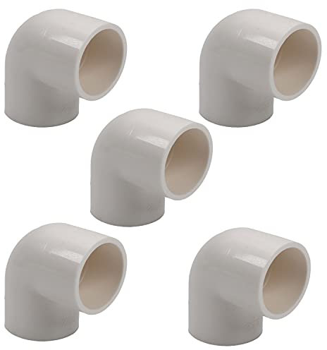Othmro 90 degrés type coude PVC raccord d'eau tuyau connecteur adaptateur diamètre intérieur 25mm blanc 5 pièces
