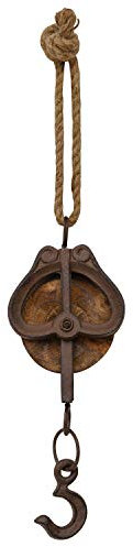 Flaschenzug Umlenkrolle Seilzug Rolle Eisen Werkzeug Antik-Stil 51cm (a)
