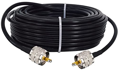 Boobrie RG58 UHF Kabel 15M PL259 Kabel RG58 CB Kabel UHF Stecker auf UHF Stecker Radioantennenkabel Amateurfunk-Koaxialkabel Verlustarmes CB Koaxialkabel für CB Amateurfunk Rundfunk Telekommunikation
