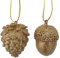 RiloStore 2 STK Eichel Deko Gold Farben Herbstdeko 5cm Eicheln Herbst Deko n222 Herbstdeko Haselnüsse Dekofrüchte Herbstlich dekorieren