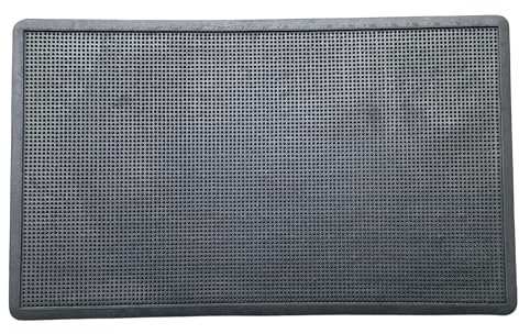Felpudo de Goma con Púas Rectangular Antideslizante, Alfombra Antideslizante para Exterior o Interior, Lavable e Impermeable - 60 cm x 100 cm