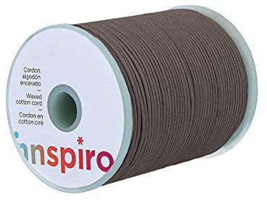 INNSPIRO Cordoncino cotone cerato fine marrone 1,5 mm. 100 m.