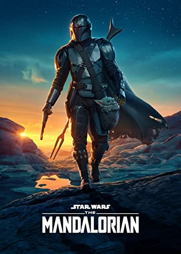 Displate Offiziell Star Wars MetallPoster Magnetische Befestigung Inklusive Lizenziert Bilder Hochwertiges Poster Mandalorian Season 2 Trailer Art - Mandalorian Season 2 Poster - 45 cm x 32 cm
