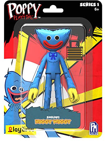 Poppy Playtime - Smiling Huggy Wuggy Action Figure (5 Posable Figure, Series 1) [Officially Licensed]